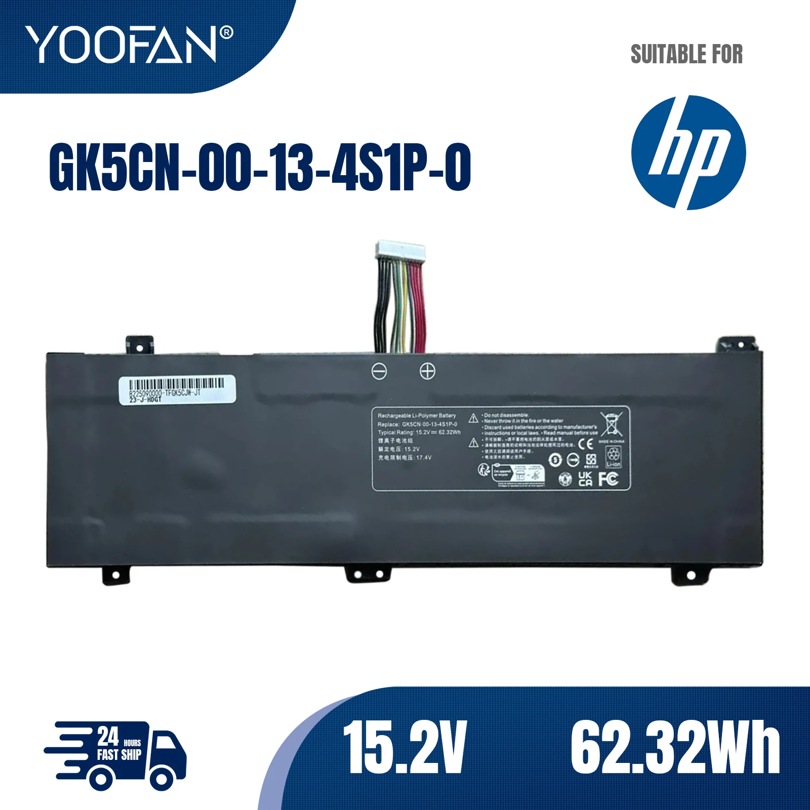 

YOOFAN GK5CN-00-13-4S1P-0 Laptop Battery For HP TONGFANG GK5CN5Z GK5CN6Z GK5CN4Z GK6Z5CN GK7CP7S For MACHENIKE T90 Plus