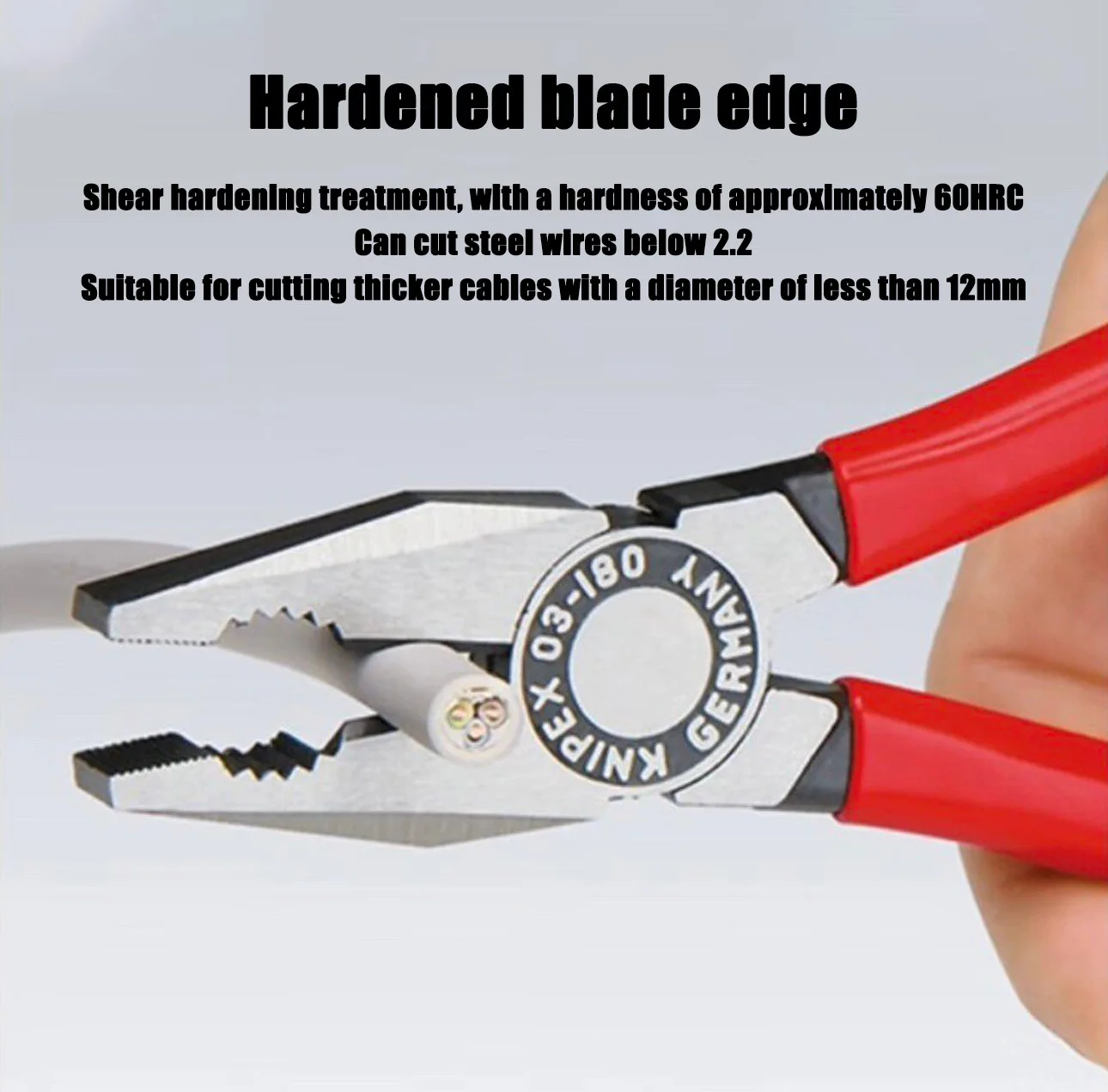 KNIPEX 180mm universal wire pliers, multifunctional labor-saving wire breaking flat pliers, manual cutting tool 0301180