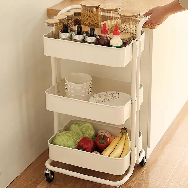 Kitchen Furniture Organizer Cart With Wheels Trolley Storage Shelf Storages Auxiliary Things Home Cajas De Almacenamiento Cocina