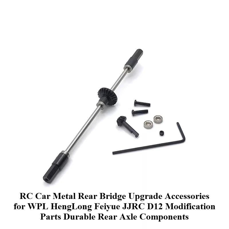 RC Car Metal Rear Bridge Upgrade Accessories for WPL HengLong Feiyue JJRC D12 Modification Parts Durable Rear Axle Components