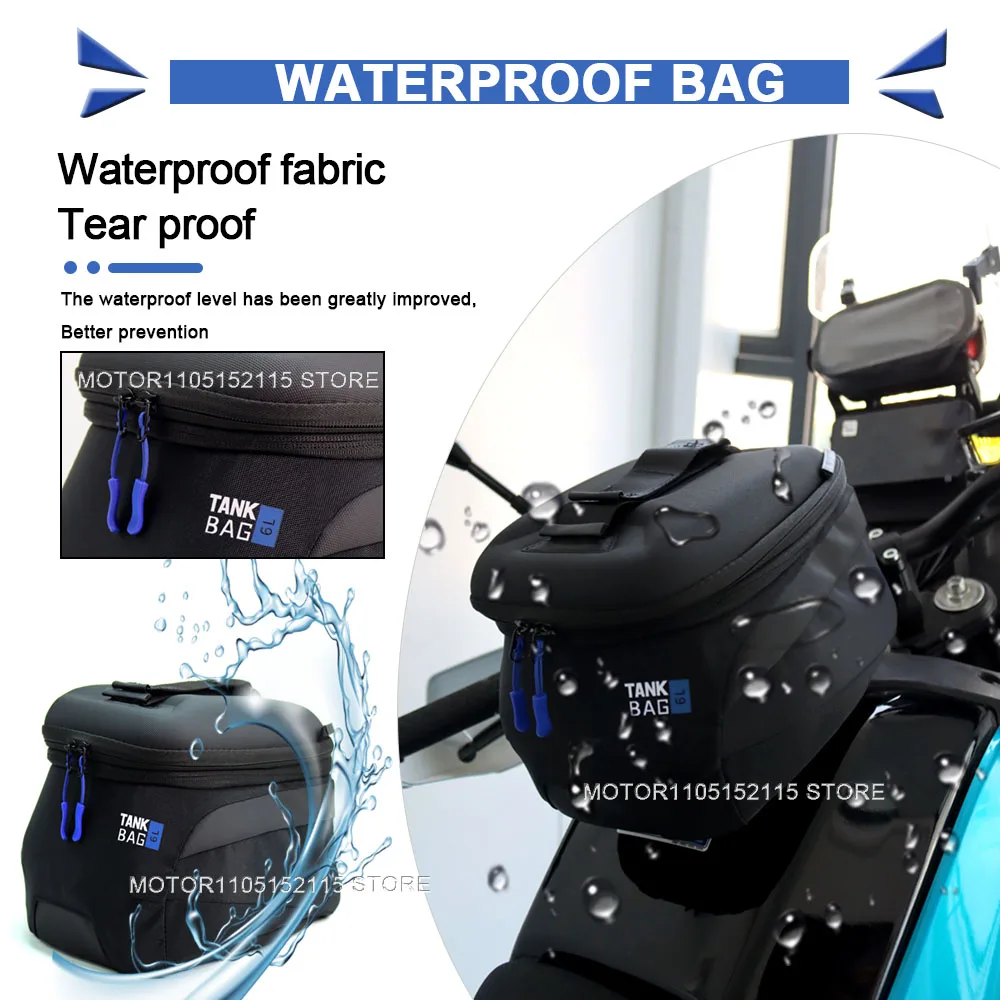 New For Suzuki V-Strom 650 1000 1050 /xT Buckle Magnetic Motorcycle Tank Bag Waterproof Tool Bag Universal Black view 5