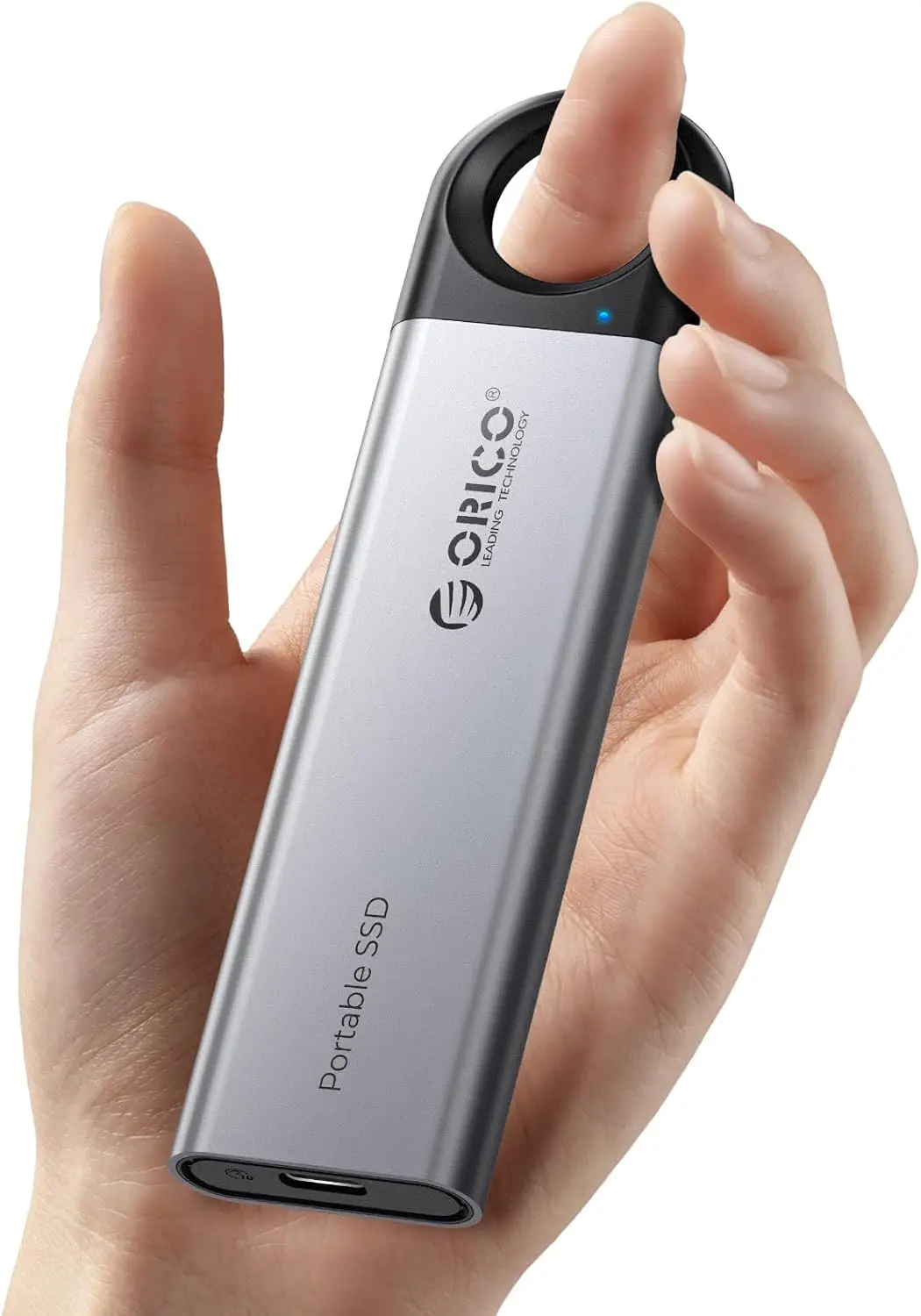 

Портативный SSD на 1 ТБ со скоростью 1050 МБ/с, с отверстием для подвешивания, кабель USB C&A для смартфонов и ноутбуков