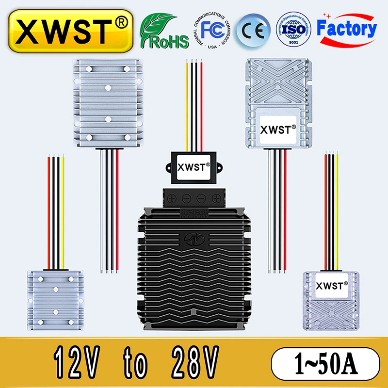 Przetwornice doładowania 12V do 28V DC DC Przetwornica zasilania zwiększona moc 1-40A Regulator napięcia stabilizator moduł transformatora solarnego