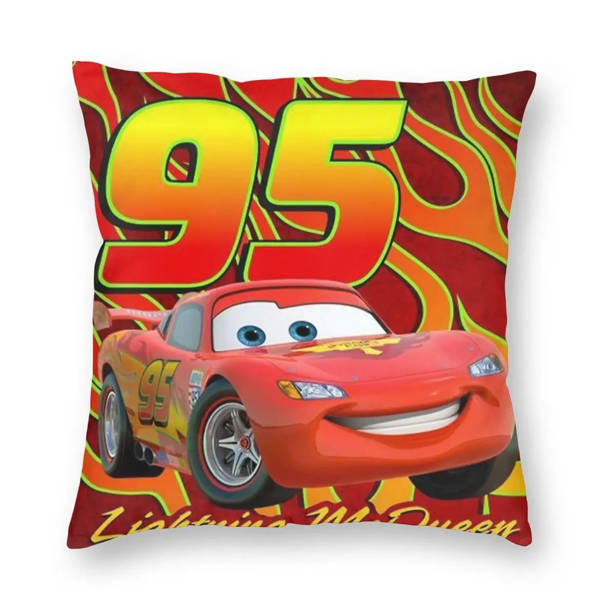 95 To Race Lightning Mcqueen Cars Pillowcase Printed Polyester Cushion Cover Decorations Pillow Case Cover Seat Zipper 45*45cm