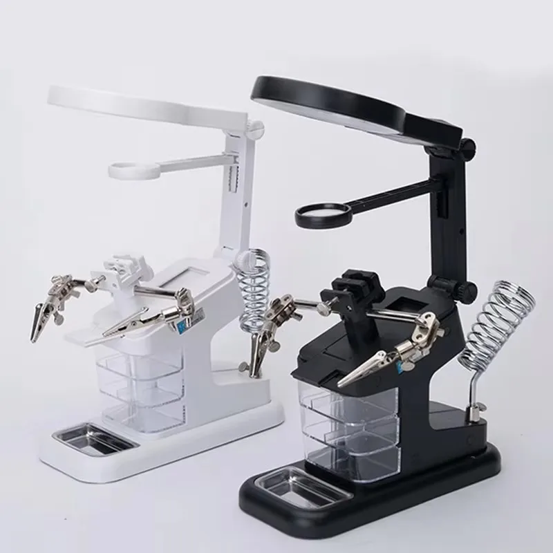 Desktop Multiple High-Definition Magnifying Glass With LED Light Maintenance Work Mobile Electronic USB Welding Work Desk Lamp