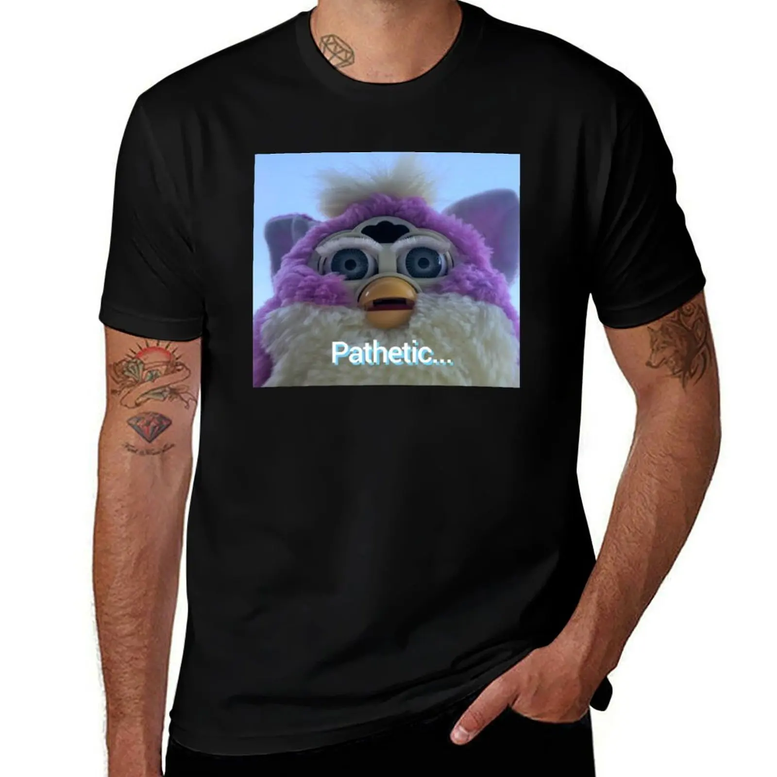 Pathetic, Furby T-Shirt Large Size Loose Casual Tee T-Shirt