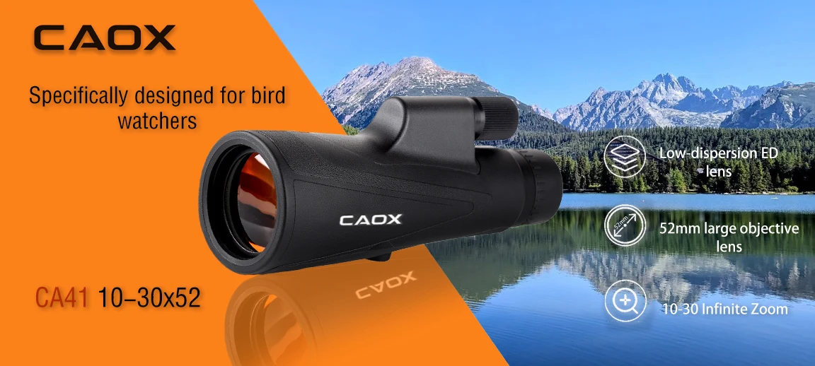 CAOX CA41 10-30X52 Monokular-Teleskop, Leistungsstarkes Wasserdichtes Monokular für Vogelbeobachtung, Jagd, Camping und Outdoor-Aktivitäten – Detail 1
