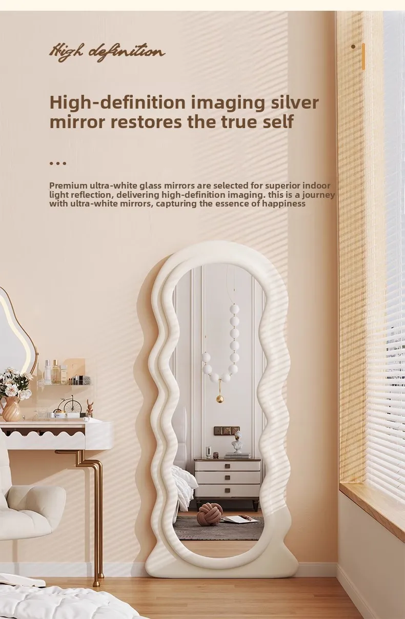 YFY French full-length  removable home bedroom fitting mirror special-shaped full-length photo  sense Internet celebrity floor view 6