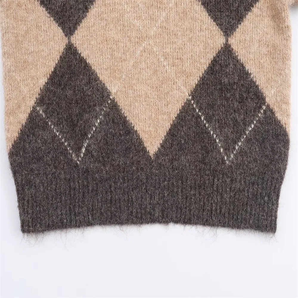 Herbst neuer Damenmode Diamant trägerloser Strickpullover