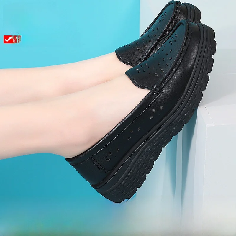 

Женский мягкий бот из натуральной кожи Nurse oes, дышащий, противоскользящий, больничный, специальный, повседневный, с круглым носком