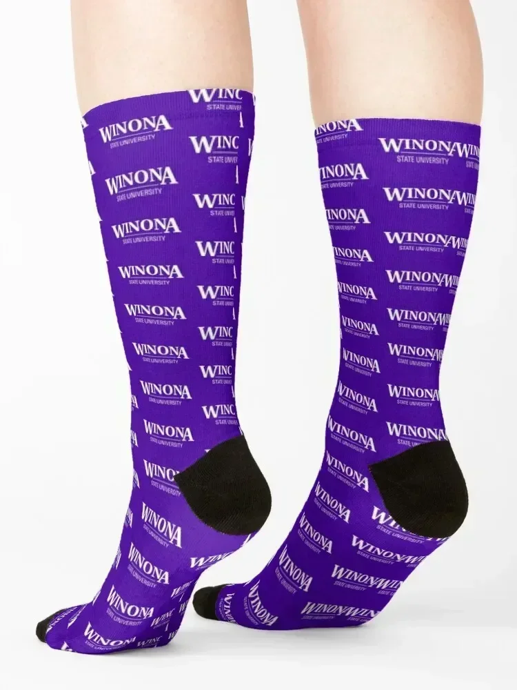 Winona State University Socks Lots floral ankle cycling Designer Man Socks Women's