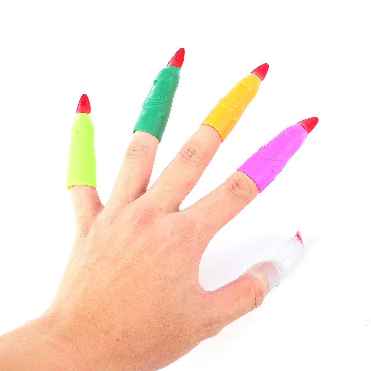 50 قطعة مجموعة هدايا الهالوين 20 أصابع الساحرة 30 الخفافيش الجمجمة خواتم الأظافر وهمية للبالغين هدايا الحفلات تأثيري اكسسوارات الديكور #4