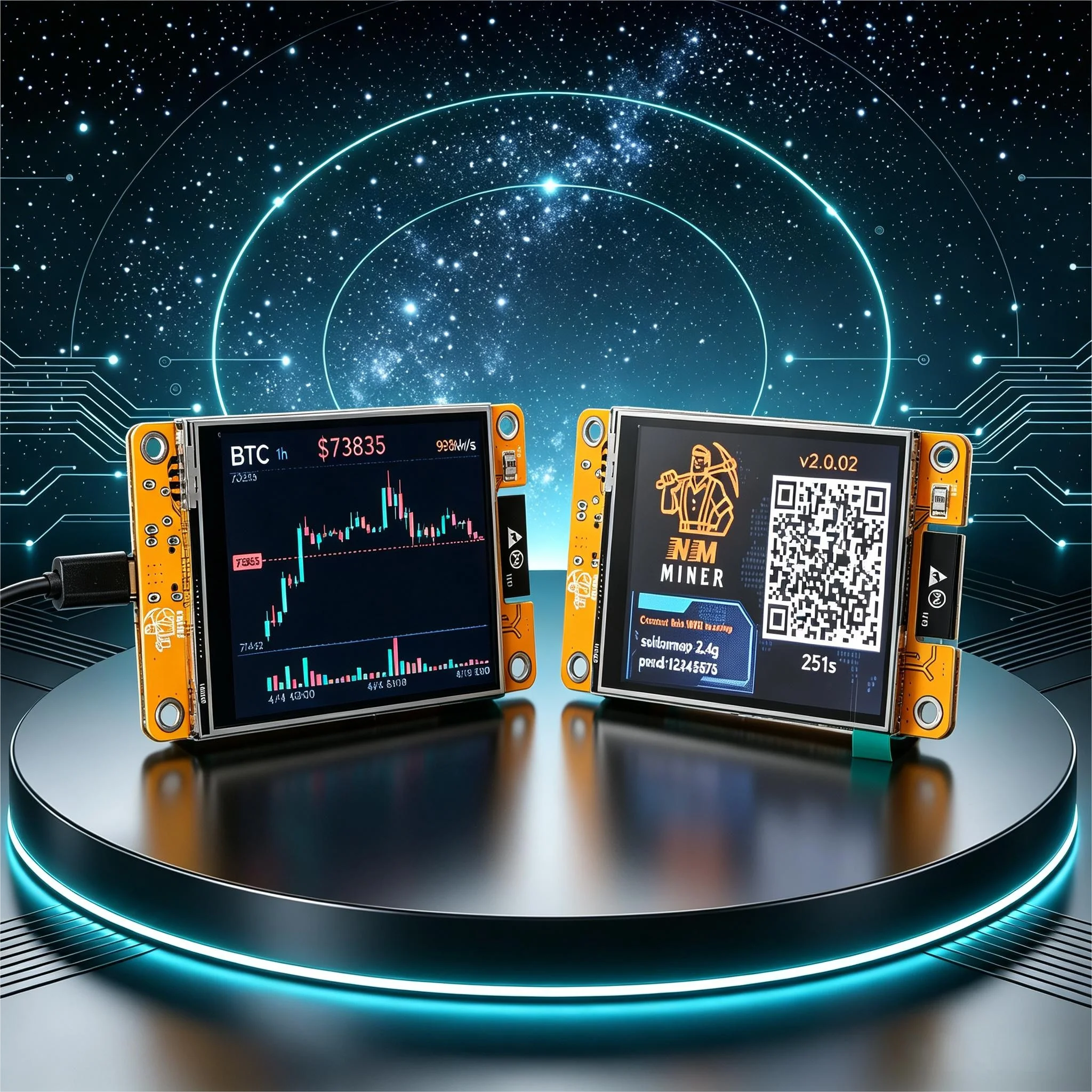 Bitcoin Lucky  CYD  NMMiner for Computer Nerd Solo Lottery Hashrate 987KH/s 2.8 inch Smart Display Crypto ESP32-2432S028R DROOM