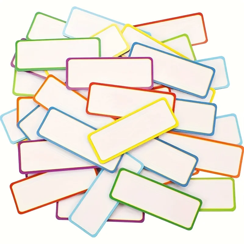 30pcs Reusable Magnetic Dry Erase Labels - Colorful Erasable Markers for Homework, Refrigerator Notes, Office Home Organization