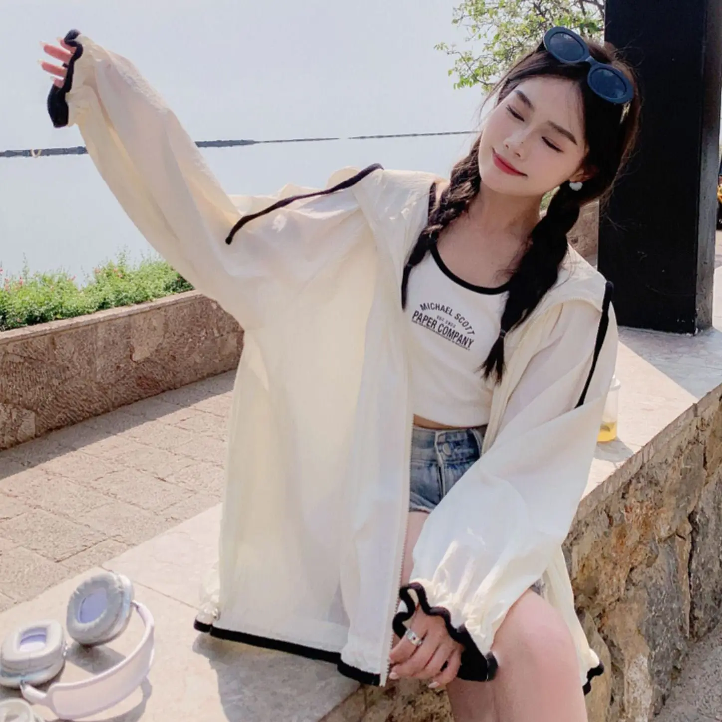 Sunscreen Clothes for Women in Summer New Long-sleeved Thin Simple Korean Jacket Loose Breathable Sunscreen Clothes for Women