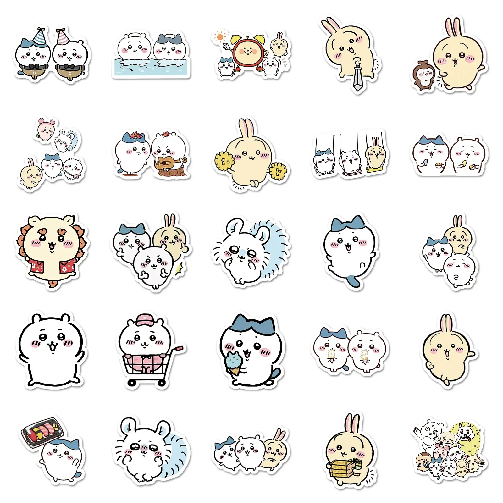 Cartoon Chikawa Aufkleber Roller Gitarre Wasserbecher Dekorationsaufkleber Anime Studentenbecher Gepäck DIY Handy Tablet Sticker – Detail 2