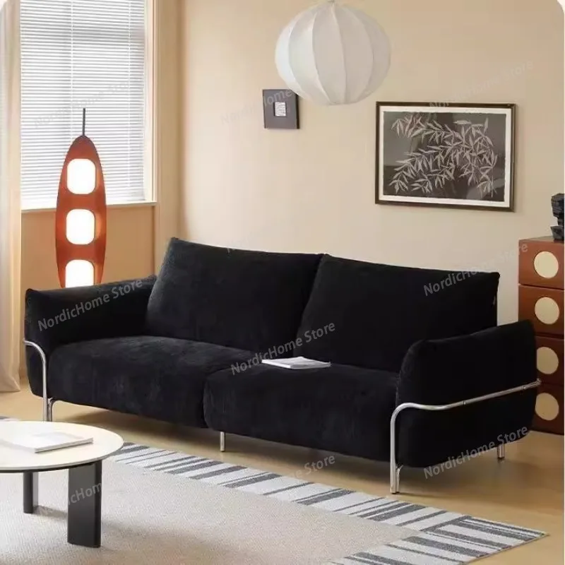 

Black Ergonomics Living Room Sofas Puffs Comfortable Relaxing Modern Living Room Sofas Relaxing European Divano Home Furniture