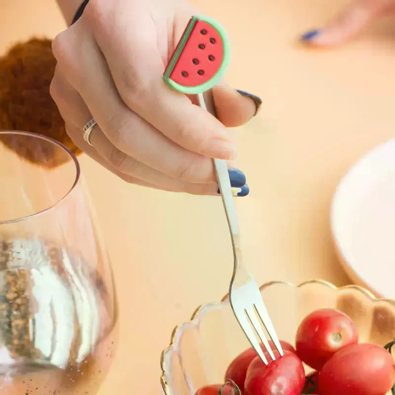 High Quality Fruit Shaped Sugar Ice Cream Dessert Kitchen Coffee Spoon Teaspoon Fork Stirring