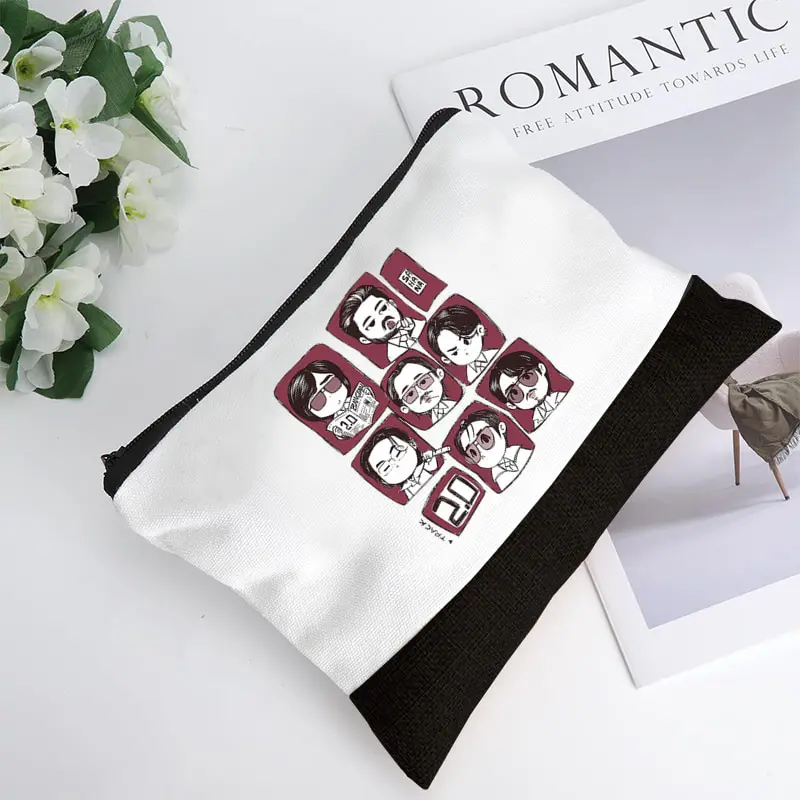 Arirang World Tour 2026 Black White Spliced Makeup Bag Multifunctional Zipper Pouch for Women Travel Storage Bag Kpop Fan Gift