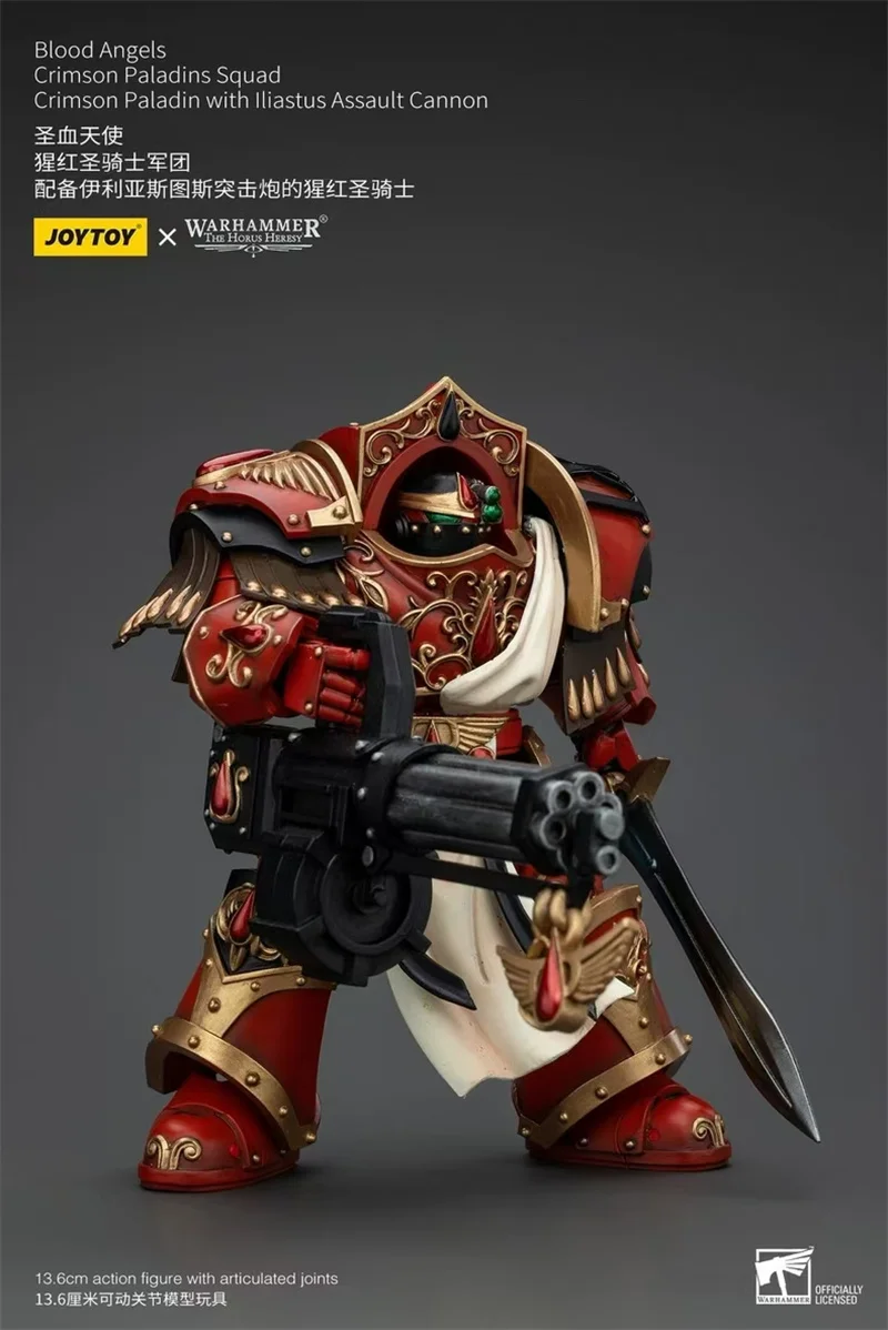 JOYTOY The Horus Heresy 1/18 Scale JT00294 Blood Angels Crimson Paladin Iliastus Assault Cannon 13.6cm Action Figure Model Toys