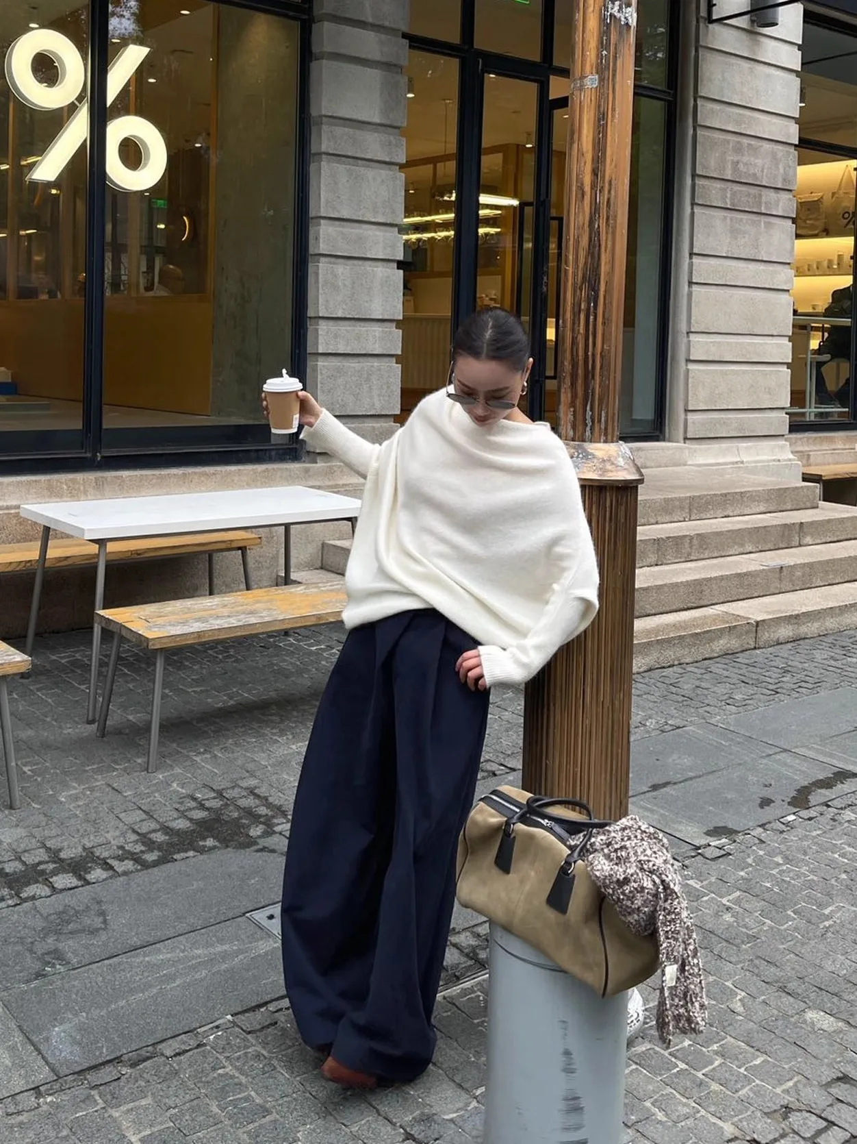 

PURIYH Commuter Casual Pants Loose Drape Thi Winter Wide Leg Pants Straight Cut Trousers Versatile Faionable Ladies Pants