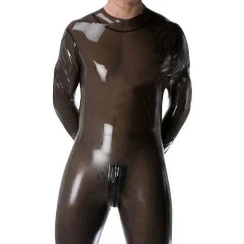 New Style Latex Suit Cool Smoke Gray Bodysuit Rubber 100% Catsuit 0.4mm Size XS-XXL