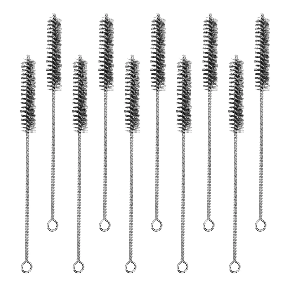 

10pcs Tube Clean Brushes Steel Wire Handle Rust Remover Stainless Scrubber Efficient Diameters Crevices Cleaning Tools