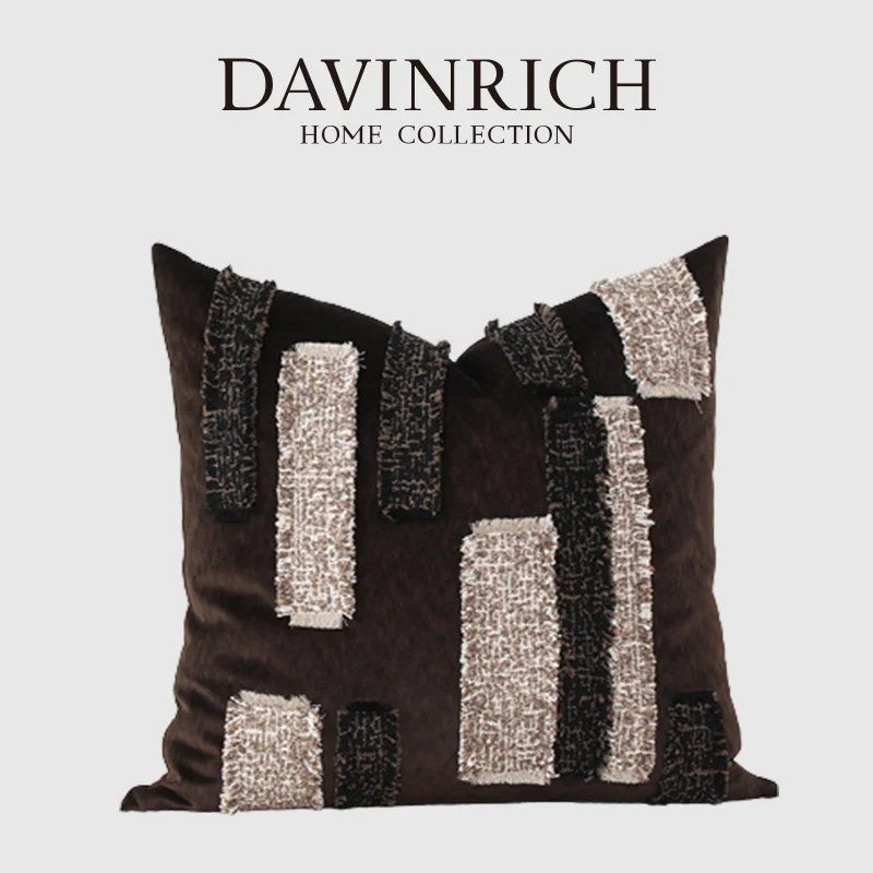 DAVINRICH Moroccan Patchwork Style Throw Pillow Cover Vintage Retro Ethnic Decorative Square Accent Cushion Case For Couch Sofa