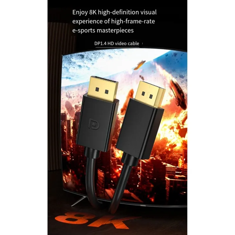DT21 for DisplayPort 1.4 Cable 8K60HZ, 4K144Hz HDR Video Audio Cable for PC Laptop TV Projector Gaming Monitor