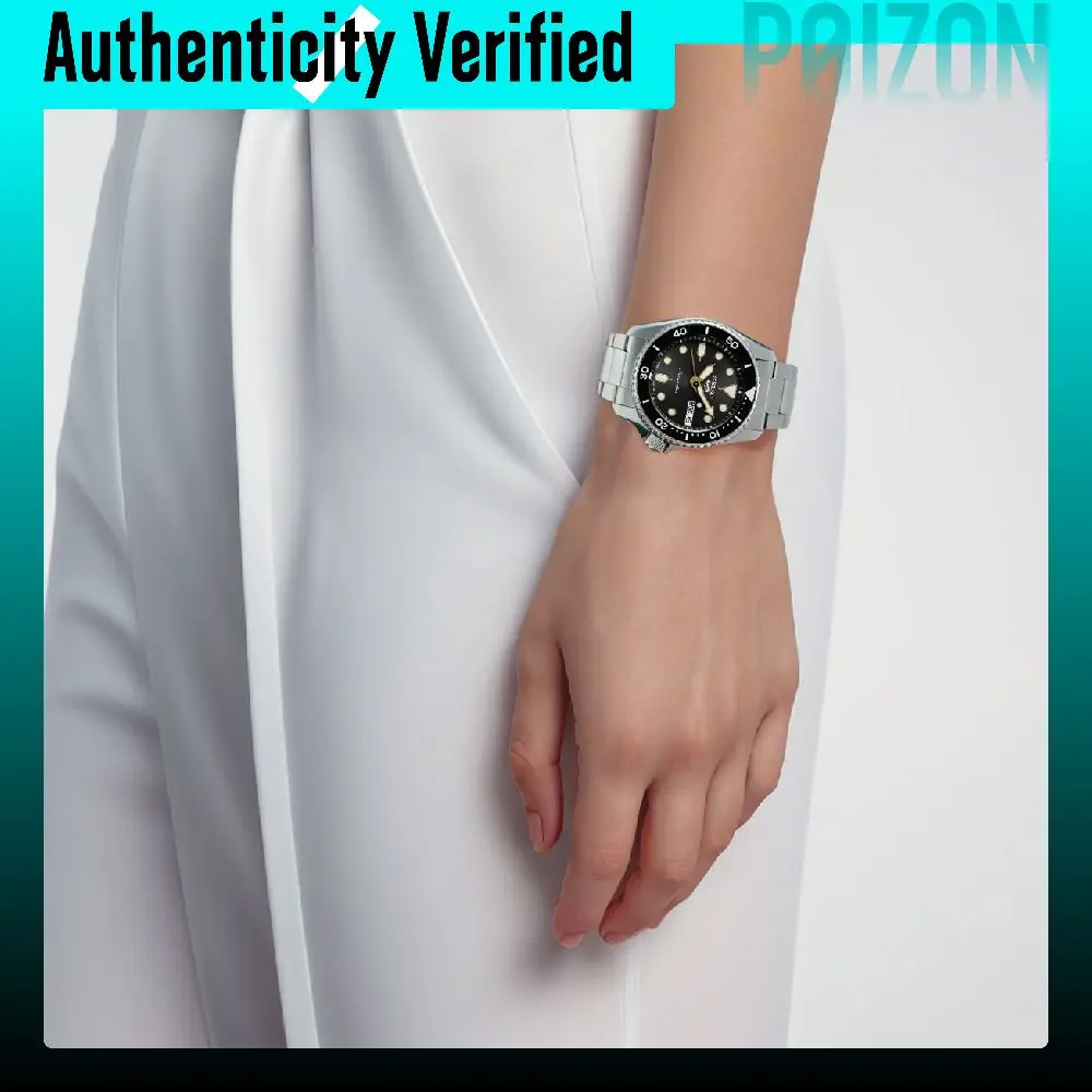 SEIKO 5 Automatic Mechanical Movement Stainless Steel Watchband Watch 38mm Women's Watch Black Dial SRPL79