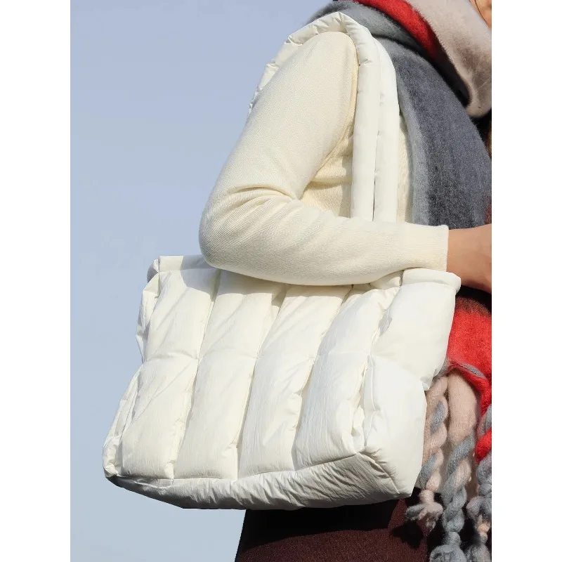 

Down Cloud Bag Cell Phone Bag Large Capacity Lightweight Shoulder Bags Mobile Phone for Computer Underarm Bags Puffy Handbag