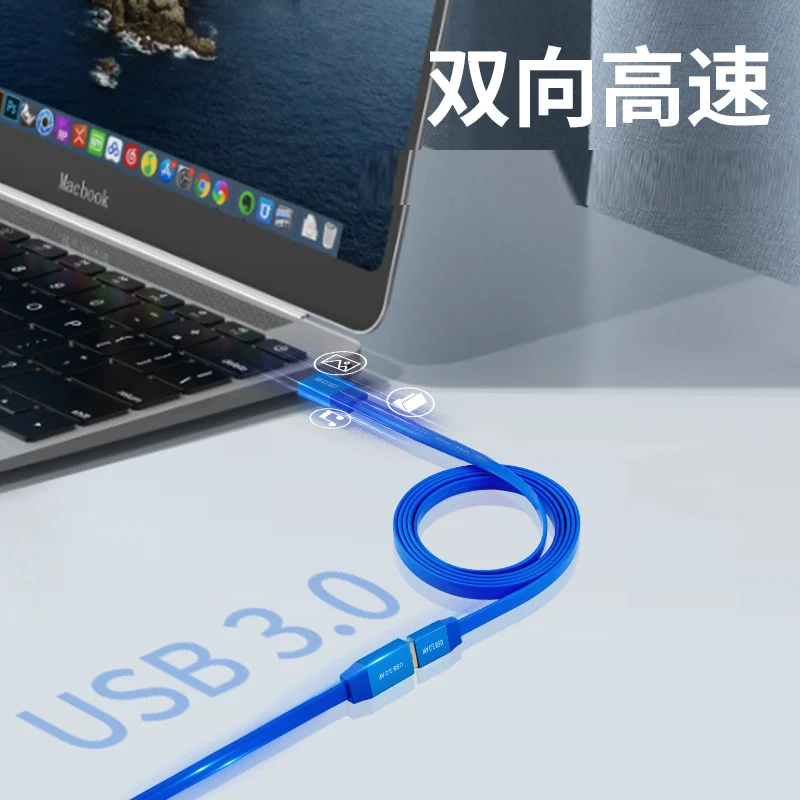 0.6M 1M 2MUSB 3.0 Extension Flat Data Cord Male Female Cable 5 Gbps for PC Smart TV Xbox One SSD printer USB HUB mouse hard driv view 3