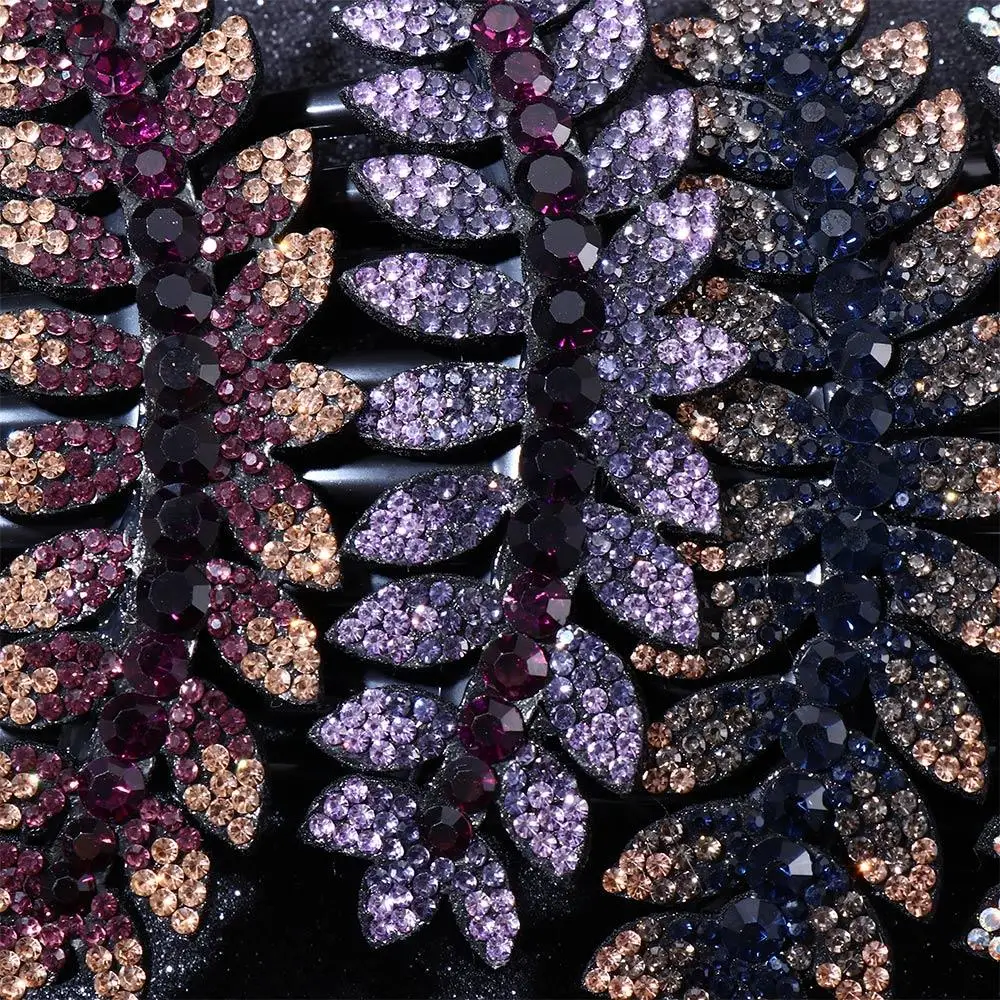Geometric Elegant Leaves Ponytail Holder Crystal Hairpins Hair Claws Korean Barrettes Hair Clips Women Hair Comb