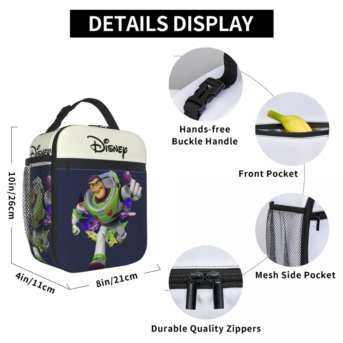 Hiking Buzz Lightyear Tote Reusable Disney Toy Story Buzz Lightyear Food Box Office Staff Lunch Container