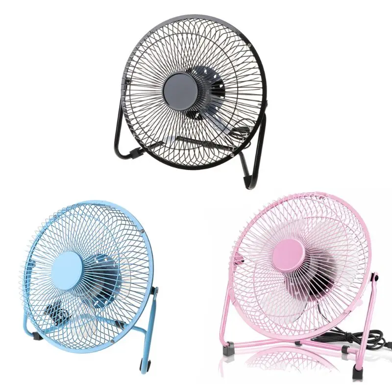 Portable USB Powered Desk Fan Metal Mute Office Home Car Travel Mini