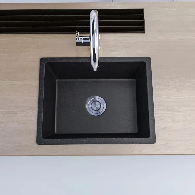 Cast Marble Bowl Kitchen Quartz Stone Sinks Double Black Engineer Washing Basin Vegetable Basins Undermount Cheap Price