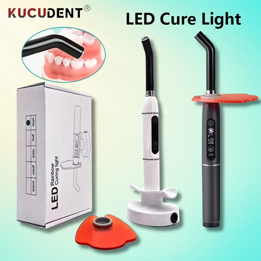 5-секундная стоматологическая светодиодная лампа для отверждения, регулируемая ортодонтическая композитная лампа для лечения смолы, 800-2400 МВт/см2, стоматологическое оборудование