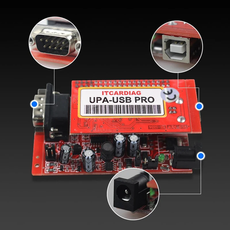 أداة ضبط رقاقة وحدة التحكم الإلكترونية للسيارة UPA USB V1.3 SN050D5A5B مع نصوص 350 ميجابايت ودعم Win10 تتضمن محولات EEPROM