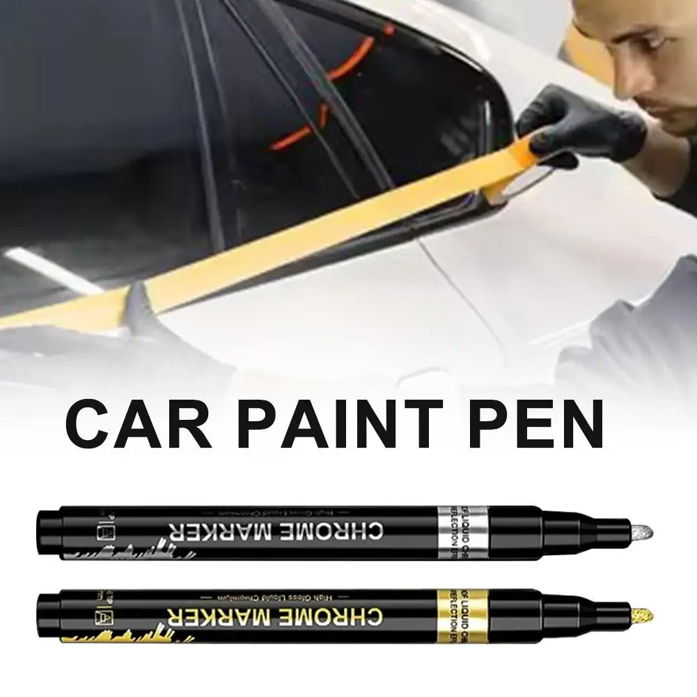Liquid Chrome Marker Pen High Gloss Metal Paint Pen Fine Tip Waterproof Permanent Oil-Based Marker for Model DIY Car Repair