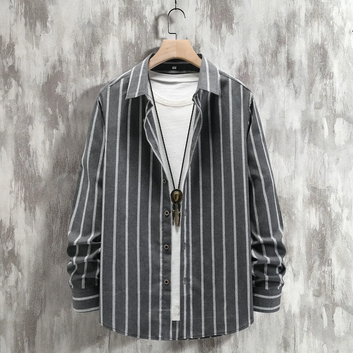 

2023 Fall New Men's Long Sleeve Shirts Lapel Buttons Designer Clothing Casual Striped T Shirts Mens Cardigan Clothes