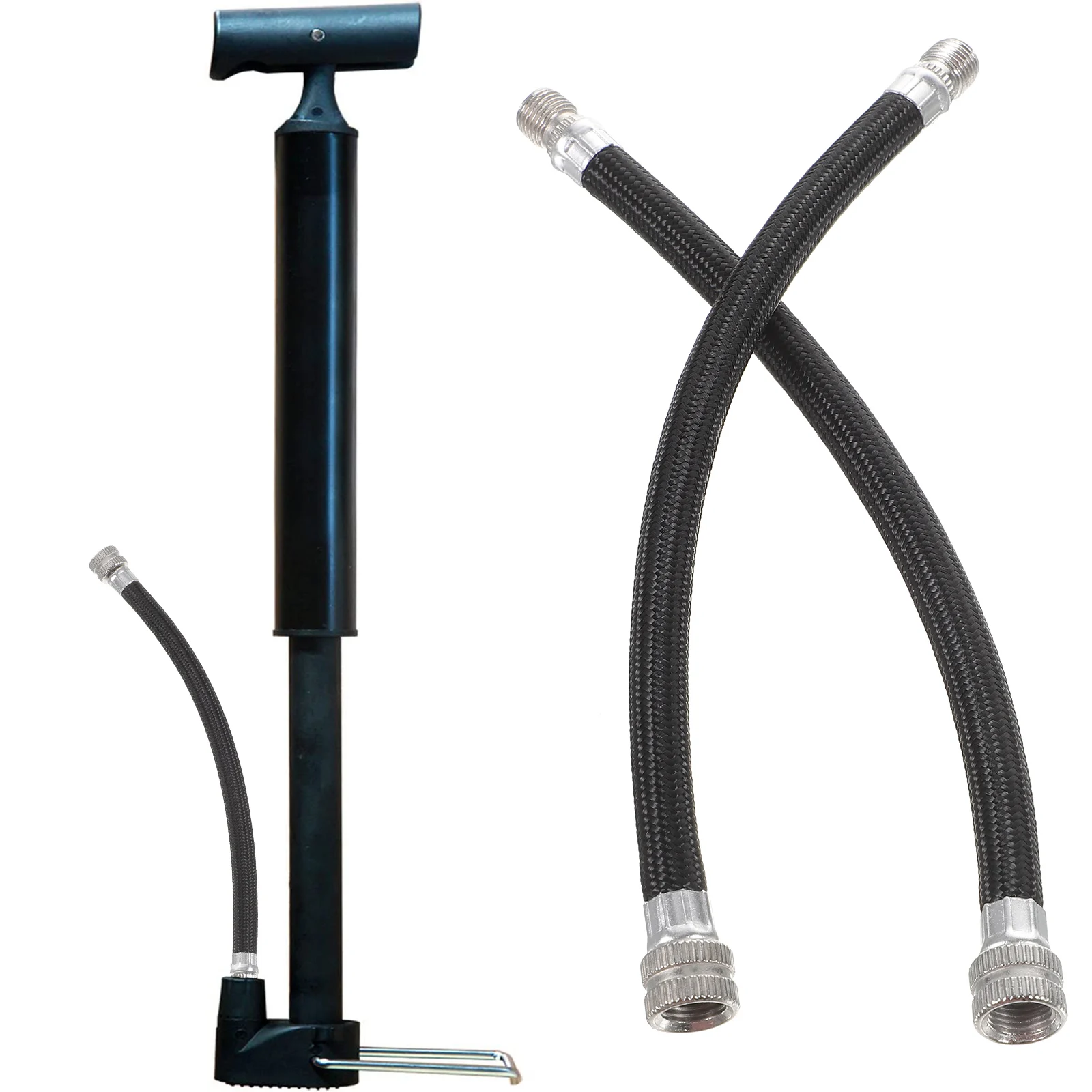 

2Pcs Extension Hose for Bicycle Pump Lightweight Flexible Head Air Tube Long Tire Inflator Bike Accessory