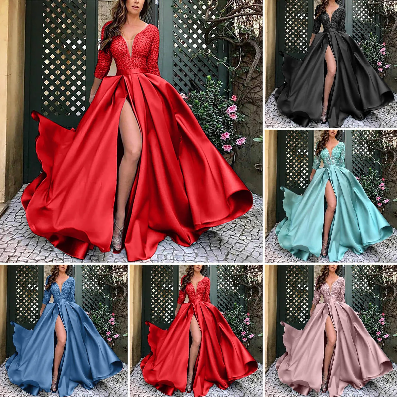 Sexy V Neck Open Chest Women Fashion Dresses Big Swing Sexy Long Dress Trailing Party Evening Dress Special Party Dress Vestidos