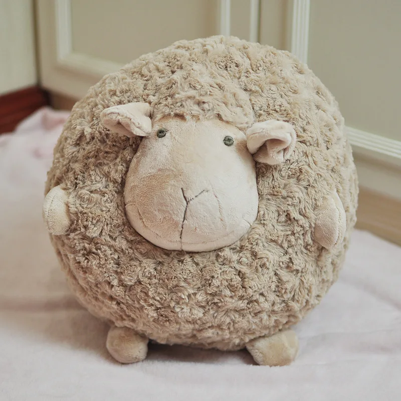 Cute Sheep Ball Doll Pillow Bed Sofa Plush Toy Children Comfort Sleeping Sheep Wool Plush Sheep Pillow