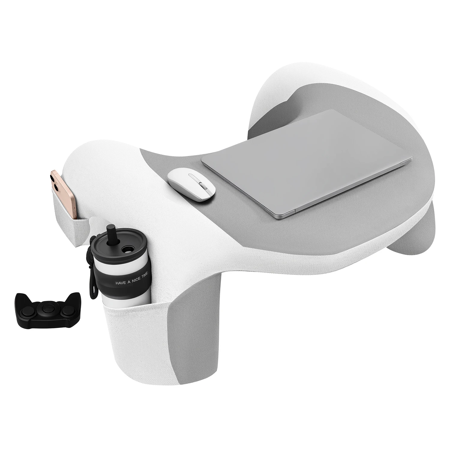 

Мягкая подушка для ноутбука, подушка для чтения для игр, интеллектуальная подушка для ноутбука с карманом-подстаканником для кровати, дивана, пола, автомобиля