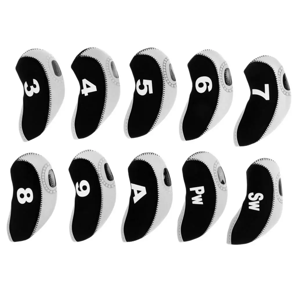 Golf Club Protective Iron Head Cover Set Soft Neoprene Sleeve for Club Scratch Damage Prevention