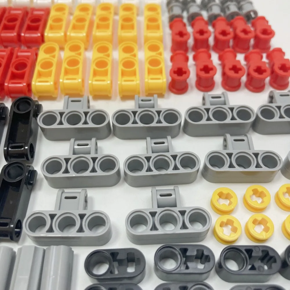 100pcs screw fittings set, technology building block shaft bolt connector, 9686, building block toy accessories bag. view 2