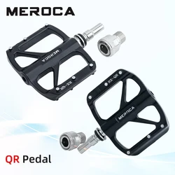 MEROCA Bicycle Quick Release Pedal Seal 3 Bearing Ultra-light Aluminum Alloy MTB Road Bicycle Non-slip Bike Pedals