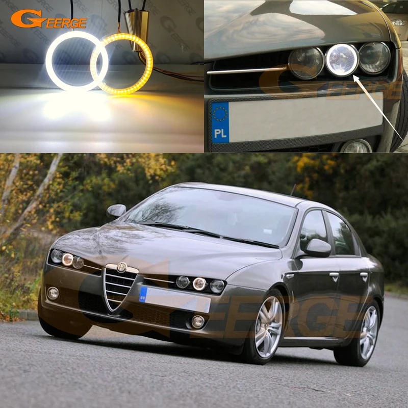 

For Alfa Romeo 159 Brera Spider Ultra Bright A/W Switchback Day Light Turn Signal SMD LED Angel Eyes Kit Halo Rings