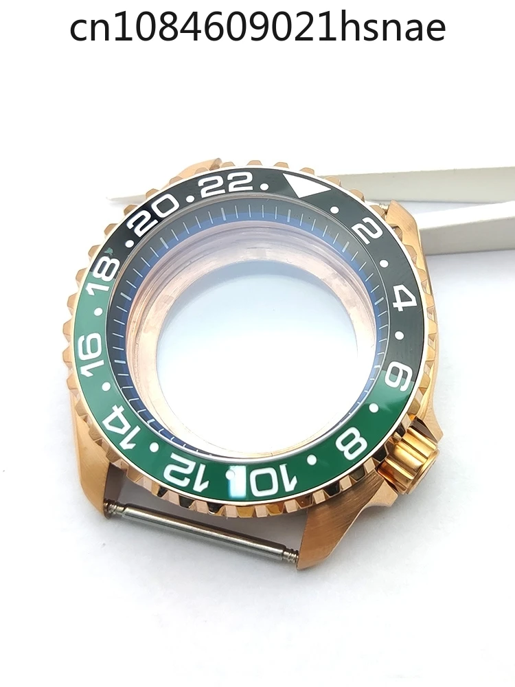 42 มม.ดัดแปลงด้วย SK007 Sapphire Rose Gold Mechanical สําหรับนาฬิกา Seiko NH35/36