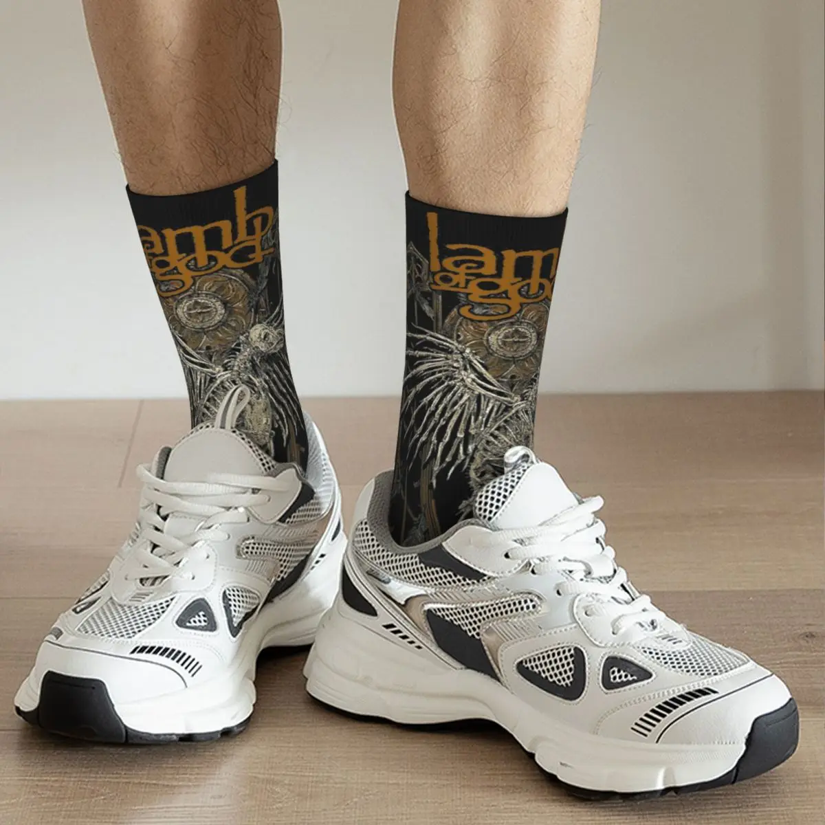 Homens e mulheres Lamb Of God Metal Band Socks, Cozy Death Metal Graphic Long Socks, Little Small Gifts, Acessórios